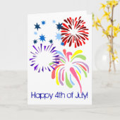 Gelukkige vierde van het vuurwerk lege kaart van (Gele Bloem)