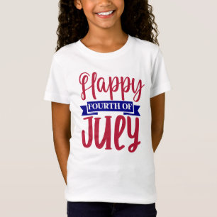 Gelukkige vierde van juli meisjes t-shirt