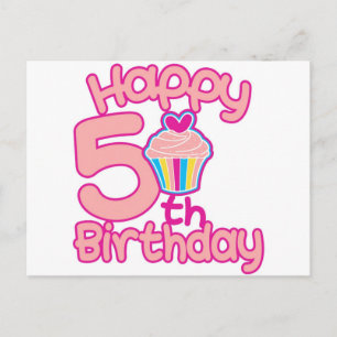 Gelukkige vijfde verjaardag! briefkaart