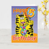 Gelukkige vijfde verjaardag kaart (Gele Bloem)