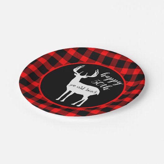 Gelukkige vijftigste verjaardag van Buck Buffalo P Papieren Bordje (Gekanteld)