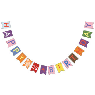 gelukkige vlaggen van 38e verjaardag vlaggetjes