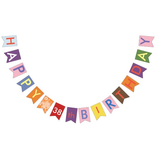 gelukkige vlaggen van 38e verjaardag vlaggetjes (Alle)