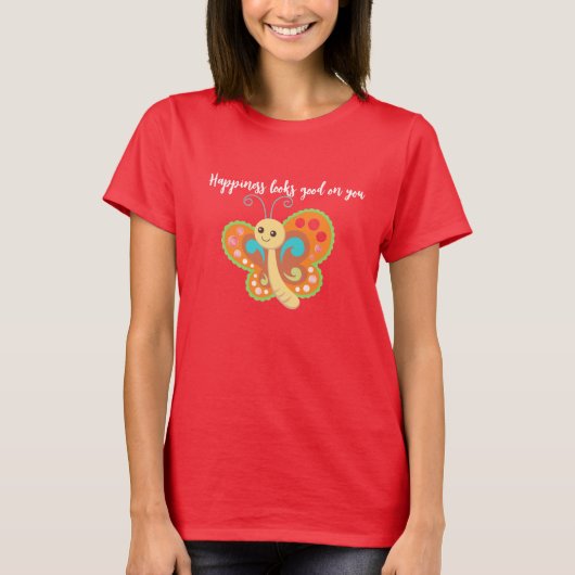 Gelukkige vlinder t-shirt (Voorkant)