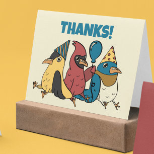 Gelukkige Vogel Dag Cartoon Vogels Thema Verjaarda Bedankkaart