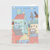 Gelukkige vogeldag, verjaardag kaart (Voorkant)