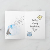 Gelukkige vogeldag, verjaardag kaart (Binnen)