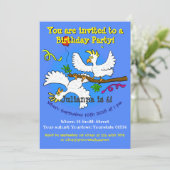 Gelukkige vogels 6 jaar oud verjaardagsfeestje uit kaart (Staand voorkant)