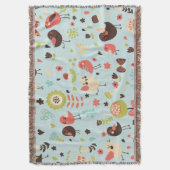 Gelukkige Vogels in Velden van Bloemen Gooi Deken (Voorkant Verticaal)