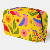 Gelukkige vogels komen vrolijk bij elkaar toilettasje (Rechterhoek)