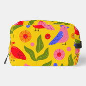 Gelukkige vogels komen vrolijk bij elkaar toilettasje (Achterkant)