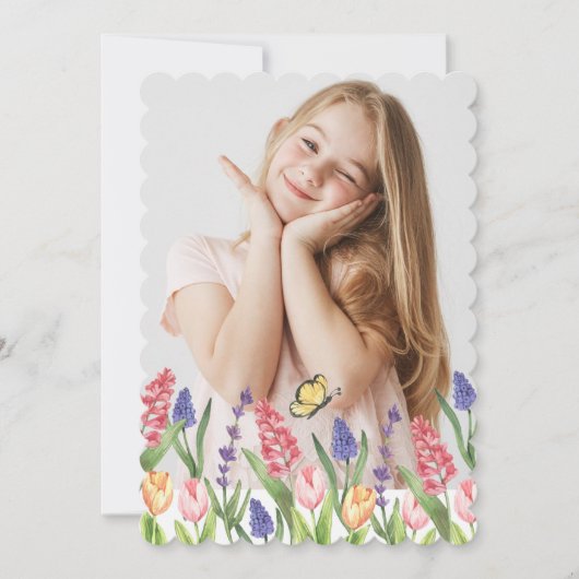 Gelukkige voorjaarsfoto verjaardagsfeest kaart (Voorkant)