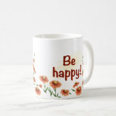 Gelukkige vos in helenium bloemen koffiemok (Voorkant rechts)