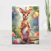 Gelukkige, vreugdevolle kangoeroe vieren | KAART (Voorkant)