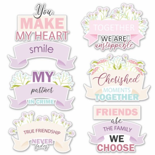 Gelukkige Vriendschap dag Quote Sticker (Voorkant)