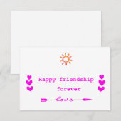 Gelukkige vriendschap voor altijd bedankkaart (Voorkant / Achterkant)