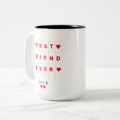 Gelukkige Vriendschapsdag BESTE VRIEND OOIT ROOD H Tweekleurige Koffiemok (Voorkant links)