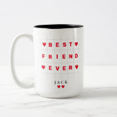 Gelukkige Vriendschapsdag BESTE VRIEND OOIT ROOD H Tweekleurige Koffiemok (Links)