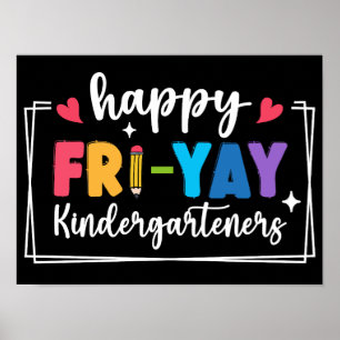 Gelukkige Vrij-Yay kleuters Grappige Vrijdag Juf Poster