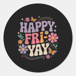 Gelukkige Vrij-yay Leraar Fry Yay Grappige Vrijdag Ronde Sticker