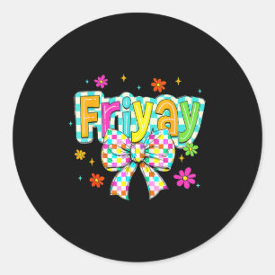 Gelukkige vrijdag Vrij Yay Leraar School Meme Ronde Sticker