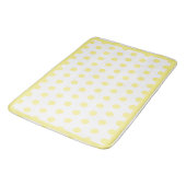 Gelukkige Vrolijke Gele Polkadots Gele Rand Badmat (Gekanteld)