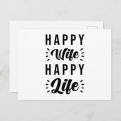 Gelukkige Vrouw Gelukkig Leven Briefkaart (Voorkant / Achterkant)