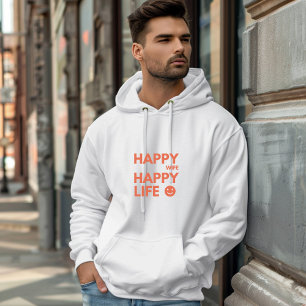 Gelukkige vrouw, gelukkig leven - grappig huwelijk hoodie
