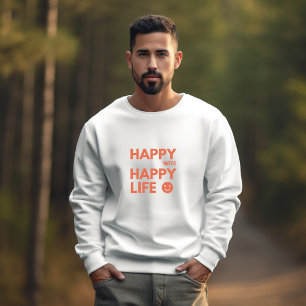 Gelukkige vrouw, gelukkig leven - grappig huwelijk t-shirt
