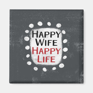 Gelukkige Vrouw Gelukkig Leven Koelkastmagneet Magneet