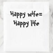 Gelukkige vrouw = Gelukkig leven Rechthoekige Sticker (Tas)