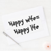 Gelukkige vrouw = Gelukkig leven Rechthoekige Sticker (Envelop)