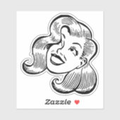 Gelukkige vrouw sticker (Vel)