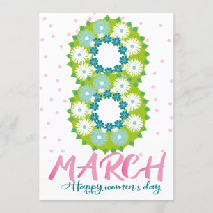 gelukkige vrouwen dag 8 maart kaart