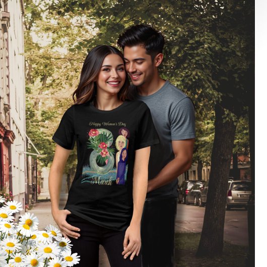 Gelukkige Vrouwendag | 8 maart Vibrant Dark Tri-Blend Shirt