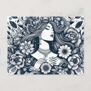 Gelukkige Vrouwendag die overal vrouwen eert Briefkaart