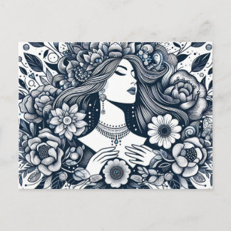 Gelukkige Vrouwendag die overal vrouwen eert Briefkaart