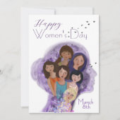 Gelukkige Vrouwendag hand getekend Illustratie Feestdagenkaart (Voorkant)