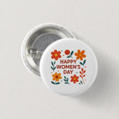 Gelukkige Vrouwendag Ronde Button 3,2 Cm (Voorkant /achterkant)