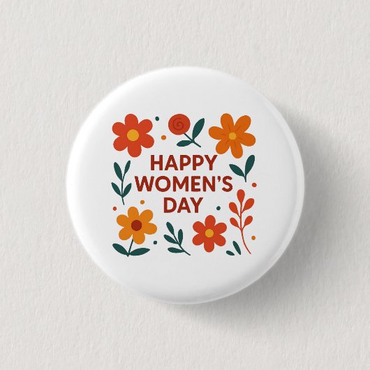 Gelukkige Vrouwendag Ronde Button 3,2 Cm (Voorkant)