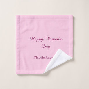 Gelukkige vrouwendag roze mauve naam stijlvolle ka washandje