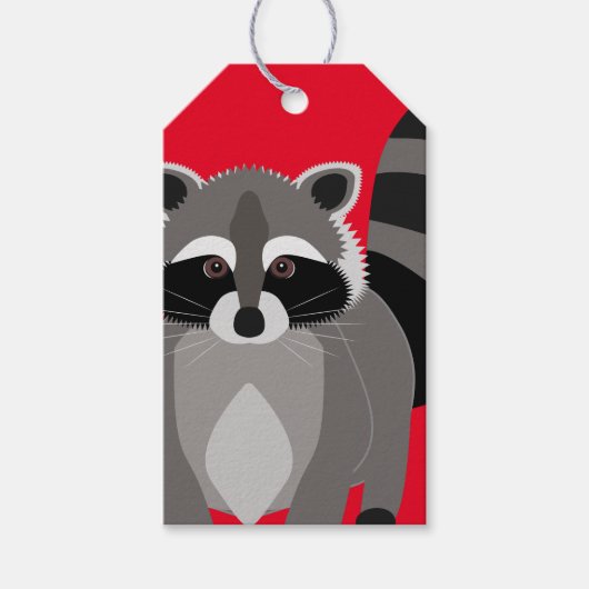 Gelukkige wasbeerdag Racoon Kerstmis Cadeaulabel (Voorkant)
