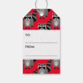 Gelukkige wasbeerdag Racoon Kerstmis Cadeaulabel (Achterkant)