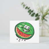 gelukkige watermeloen briefkaart (Staand voorkant)