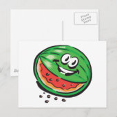 gelukkige watermeloen briefkaart (Voorkant / Achterkant)