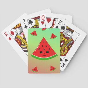 gelukkige watermeloen en baby's pokerkaarten