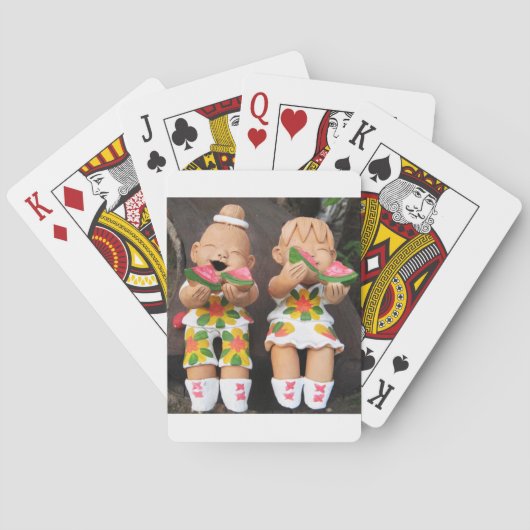 Gelukkige Watermeloen Vrienden Pokerkaarten (Achterkant)