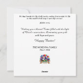 Gelukkige Waterverf lamsbloemen Christelijk Pasen Feestdagenkaart (Achterkant)