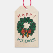 Gelukkige Waterverf tot Kerstmis-van Cadeaulabel (Achterkant)