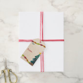 Gelukkige Waterverf tot Kerstmis-van Cadeaulabel (Met Touw)